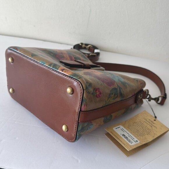 Patricia Nash Irving Bucket Handbag Leath Distressed Vintage Victorian Garden - Picture 13 of 16